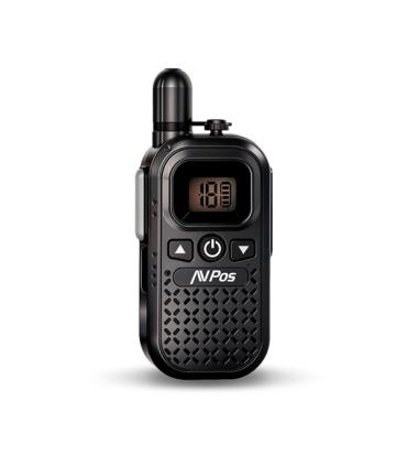 AVPos AVP-COMM-X25 Walkie Talkie - 16 Canales - 446 MHz - USB-C - Autonomia hasta 18h - Color Negro