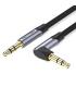 Vention Cable Estereo Jack 3.5 Macho a Jack 3.5 Macho - 0.5m - Plano - Acodado - Color Gris