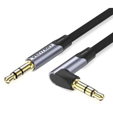 Vention Cable Estereo Jack 3.5 Macho a Jack 3.5 Macho - 0.5m - Plano - Acodado - Color Gris