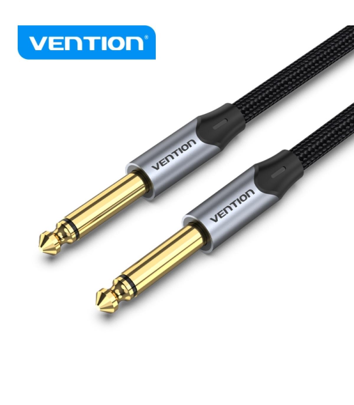 Vention Cable Audio 6.5mm 1.5m - Conectores TS macho - Niquelado - Conductor de cobre esmaltado - Color Gris