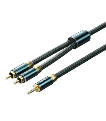 Vention Cable Jack 3.5 a 2xRCA Macho - 1m - Trenzado - Color Verde