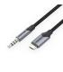 Vention Cable MicroUSB Macho a Jack 3.5 Macho - 1m - Trenzado - Color Negro