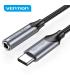 Vention USB-C a Jack 3.5mm DAC 5 - Sonido Alta Fidelidad - Chip Audio Profesional - Compatibilidad Universal - Color Gris
