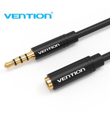 Vention BHBBG Cable de Extension de Audio - Estereo - Contactos Bañados en Oro - Diametro 3.5 mm - Color Negro