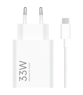 Xiaomi 33W Combo Cargador de Pared para Smartphone USB-A 33W + Cable - Identificacion Inteligente de Dispositivos - Color Blanco