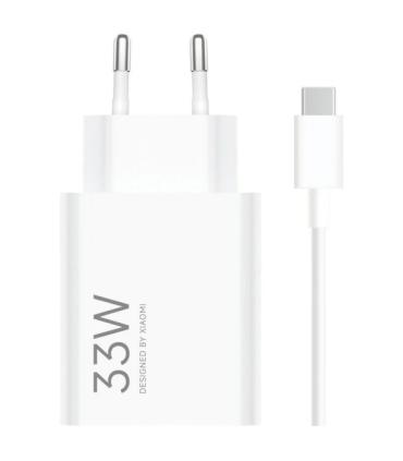 Xiaomi 33W Combo Cargador de Pared para Smartphone USB-A 33W + Cable - Identificacion Inteligente de Dispositivos - Color Blanco