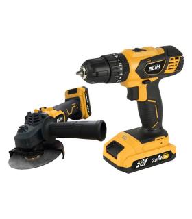Blim Pack Taladro Percutor 20V - Radial 115/125mm - Baterias 2AH y 4AH - Color Amarillo