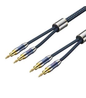 Vention Cable Estereo 3x Banana Macho a 2x Banana Macho - 3m - Trenzado - Color Azul