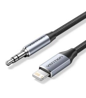 Vention Conversor Lightning Macho a Jack 3.5 Macho - 1m - Trenzado - Color Gris