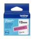 Brother Btag-P31 Cinta 12mm - Texto Negro sobre Fondo Rosa - Medidas 12mmx4 Metros - Apta para PTN10, PTN20, PTN25BT
