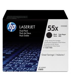 HP CE255XD Negro Pack de 2 Cartuchos de Toner Original - 55X