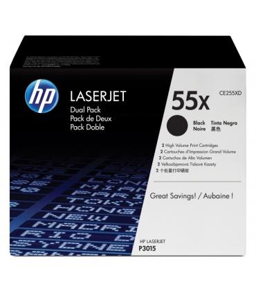 HP CE255XD Negro Pack de 2 Cartuchos de Toner Original - 55X