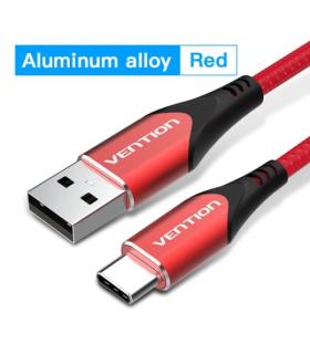 Vention Cable USB-C 2.0 a USB-A 3A 60W - 2m - Trenzado - Color Rojo