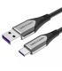 Vention Cable USB-A 2.0 a USB-C 2.0 5A 100W - 3m - Trenzado - Color Gris