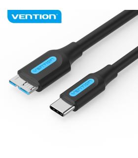Vention Cable USB 3.0 C-Micro-B - Transmision 5Gbps - Conductor Cobre Estaño - Carcasa PVC - Color Negro