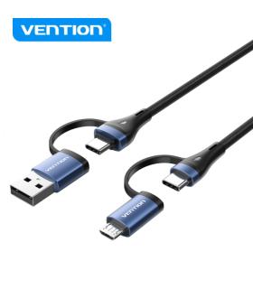 Vention Cable 4 en 1 USB-C - Carga Rapida 100W - Transferencia 480 Mbps - Chip E-Marker - Construccion Trenzada Duradera - Color