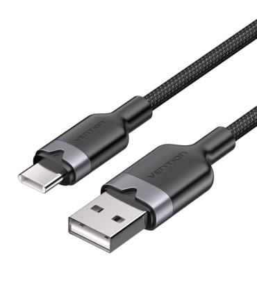 Vention Cable USB-C 2.0 a USB-A 3A 60W - 1m - Trenzado - Color Negro