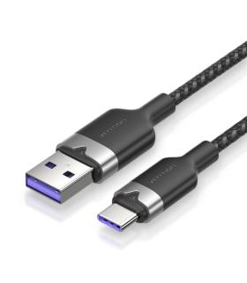 Vention Cable USB-C 2.0 a USB-A 6A 100W - 2m - Trenzado - Color Negro