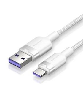 Vention Cable USB-C 2.0 a USB-A 6A 100W - 2m - Trenzado - Color Blanco