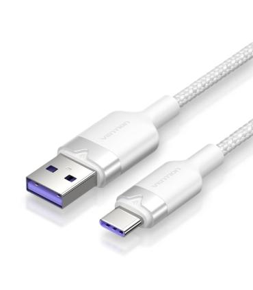 Vention Cable USB-C 2.0 a USB-A 6A 100W - 2m - Trenzado - Color Blanco