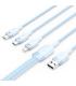 Vention Cable USB-A 2.0 a USB-C, Lightning, Micro-B 3A - 1.5m - Trenzado - Color Azul