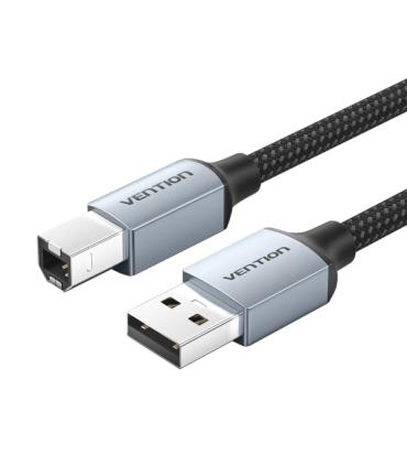 Vention Cable Impresora USB 2.0 Macho a USB-B Macho - 1.5m - Trenzado - Color Gris