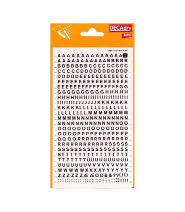 Apli Letras Adhesivas Mayusculas - 470 Caracteres - Identificacion Rapida y Limpia - Color Negro