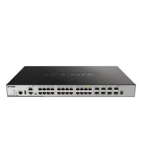 D-Link Switch Gestionable 20 Puertos 10/100/1000 BASE-T + 4 Puertos Combo 1000 BASE-T/SFP + 4 Puertos 10GbE SFP