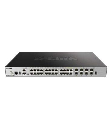 D-Link Switch Gestionable 20 Puertos 10/100/1000 BASE-T + 4 Puertos Combo 1000 BASE-T/SFP + 4 Puertos 10GbE SFP