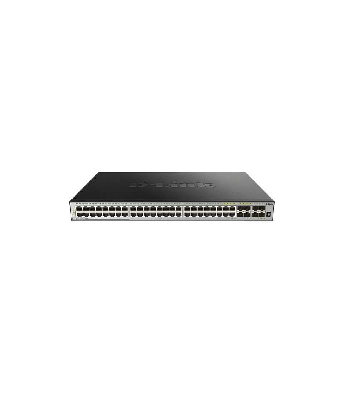 D-Link Switch Gestionable 44 Puertos 10/100/1000 BASE-T + 4 Puertos Combo 1000 BASE-T/SFP + 4 Puertos 10GbE SFP