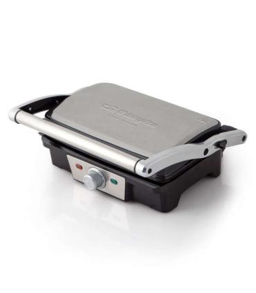 Orbegozo 3800 Grill Inoxidable - Cocina sin Aceite - Placas Abatibles 180º - Termostato Regulable - Placa Antiadherente - Potenc