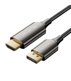 Vention Cable DisplayPort Macho 1.4 8K a HDMI 2.1 8K - 1.8m - Trenzado - Color Negro