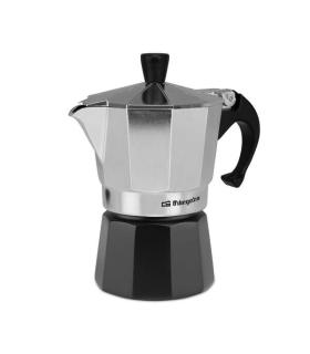 Orbegozo KFM 330 Cafetera de Aluminio para Tres Tazas - Mango Ergonomico - Valvula de Seguridad - Compatible con Cocinas a Gas..