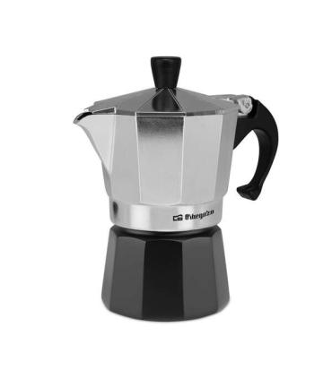Orbegozo KFM 330 Cafetera de Aluminio para Tres Tazas - Mango Ergonomico - Valvula de Seguridad - Compatible con Cocinas a Gas..