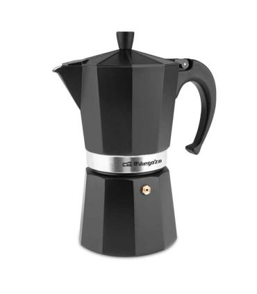Orbegozo KFN 910 Cafetera de Aluminio Negra - Capacidad para 9 Tazas - para Cocinas a Gas - Electricas y Vitroceramica - Asa Erg