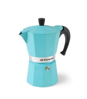 Orbegozo KFV 645 Cafetera de Aluminio - Prepara 6 Tazas de Cafe en Minutos - Compatible con Diferentes Tipos de Cocinas - Mango.