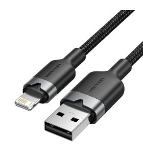 Vention Cable USB-A a Lightning 2.4A - 1m - Trenzado - Color Negro