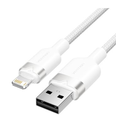 Vention Cable USB-A a Lightning 2.4A - 2m - Trenzado - Color Blanco