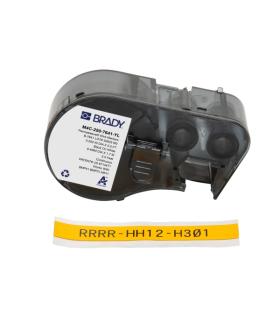 Brady M4C-250-7641-YL Cinta Termorretractil de Etiquetas - Texto Negro sobre Fondo Amarillo - Ancho 11.15mm x Largo 1.68m