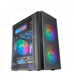 Mars Gaming MC300 Caja Gaming Compacta - Ventana Cristal Templado - Triple Ventilacion FRGB - Rejilla Frontal TOTAL-MESH - Sopor