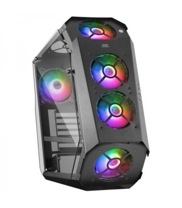 Mars Gaming MC51 Torre Premium - 5 Ventiladores ARGB - Controladora con Mando - Doble Ventana Cristal Templado - 40 Efectos RGB.