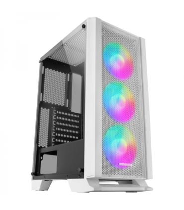 Mars Gaming MC-C Semitorre Gaming - Iluminacion FRGB - Ventana Cristal Templado - Soporte Refrigeracion Liquida - Compatible ATX