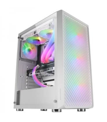 Mars Gaming MC-F Semitorre Gaming - 4 Ventiladores ARGB - Ventana Cristal Templado - Soporte Refrigeracion Liquida - Color Blanc