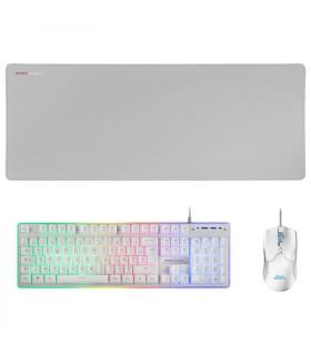 Mars Gaming MCPX Combo Gaming Premium - Teclado H-MECH - Raton 10K DPI - Alfombrilla XXL - Iluminacion FRGB - Multiplataforma ..