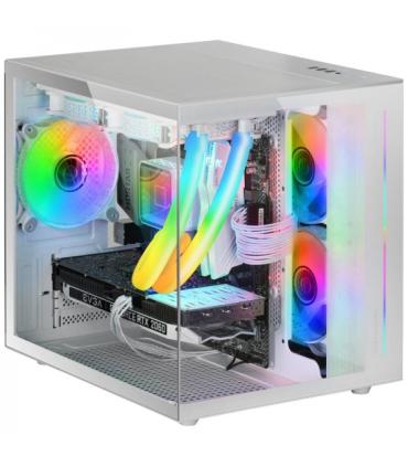 Mars Gaming MC-VIEW Minitorre Gaming Custom Premium - Cristal Templado - Estructura Modular - Soporte Refrigeracion Liquida - Al