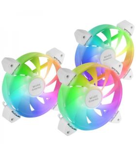 Mars Gaming MF-3A Kit de Ventiladores ARGB - Iluminacion 360º Sin Marco - Efectos ARGB Rainbow - Funcionamiento Ultrasilencioso.