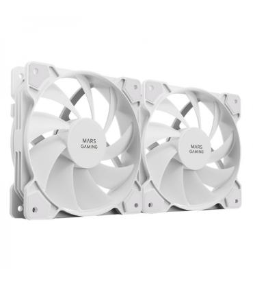 Mars Gaming MFPROX2W Set de Ventiladores - Ultra Silencioso - Rodamientos FDB - Conectividad 3PIN+4PIN - Color Blanco
