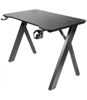 Mars Gaming MGD100RGB Mesa Gaming - Iluminacion RGB Control Remoto - Estructura Acero - Tablero Fibra de Carbono - Soportes Auri