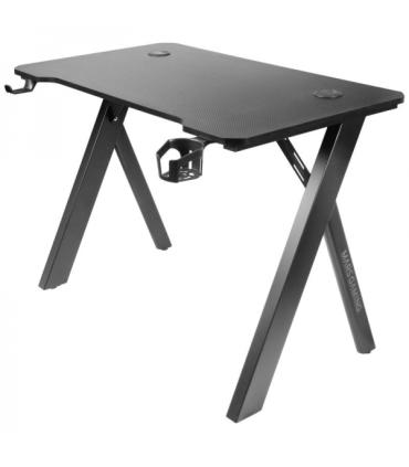 Mars Gaming MGD100RGB Mesa Gaming - Iluminacion RGB Control Remoto - Estructura Acero - Tablero Fibra de Carbono - Soportes Auri