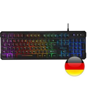 Mars Gaming MK218 Teclado Gaming - Retroiluminacion RGB 9 Efectos - Tecnologia H-MECH - Antighosting Completo - Compatible..